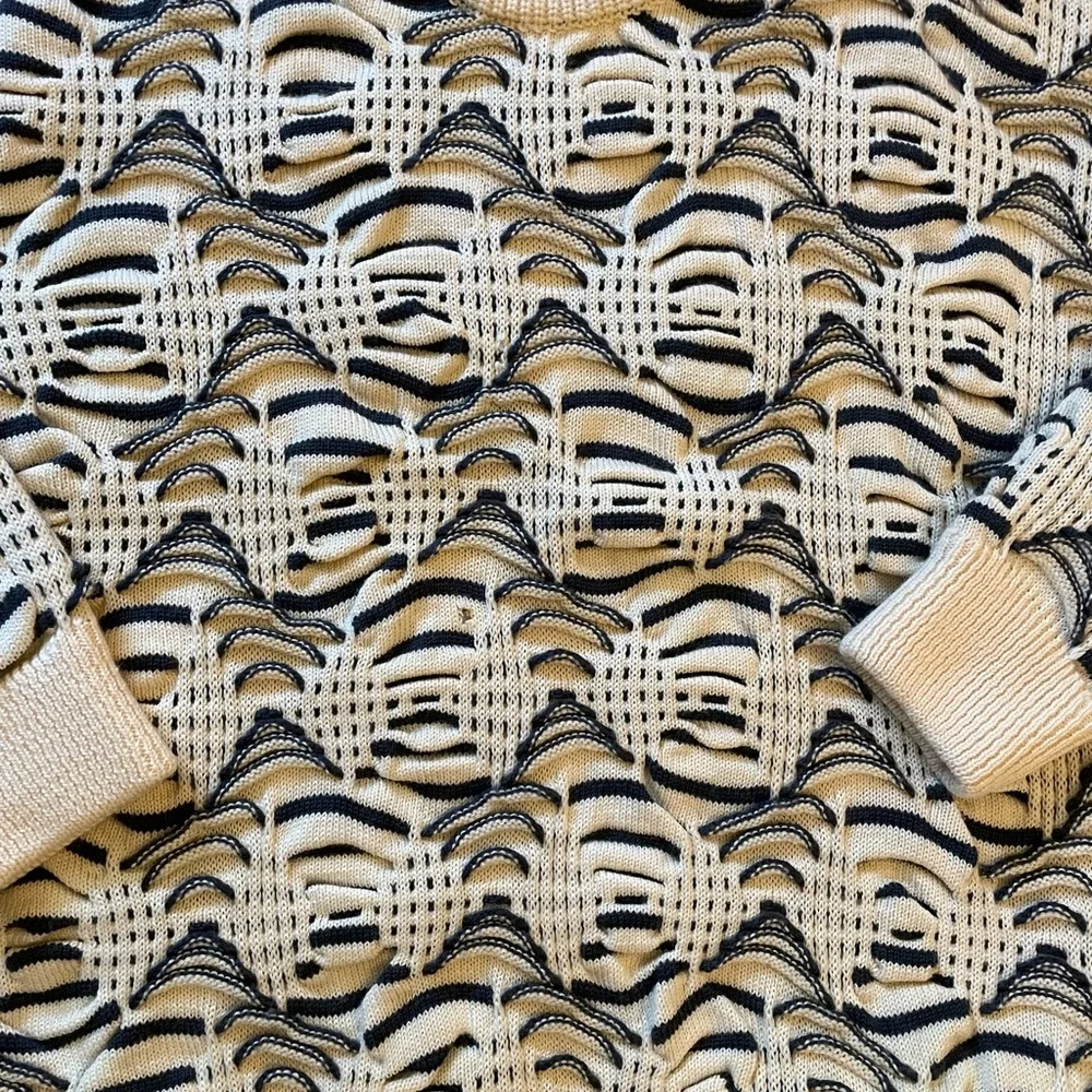 COOGI Cream and Black Crewneck Sweater - Picture 3 of 5
